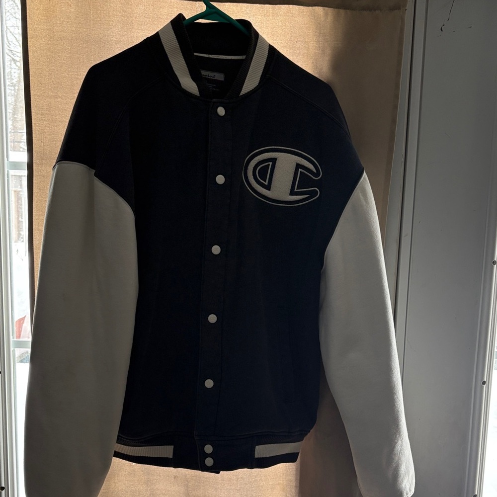 Champion Black and White Letterman Jacket